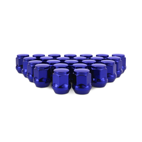 Mishimoto Steel Acorn Lug Nuts M12 x 1.5 - 24pc Set - Blue - MMLG-AC1215-24BL