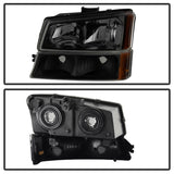 Xtune Chevy Silverado 2500HD 03-06 Crystal Headlights w/ Bumper Lights HD-JH-CSIL03-AM-BSM-SET - 9030253