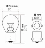 Hella Bulb 1141 12V 18W Ba15S S8 (2) - 1141TB