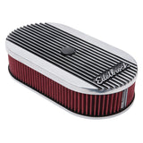 Edelbrock Air Cleaner Elite II Oval Single 4-Bbl Carb 2 5In Red Element Polished - 4273