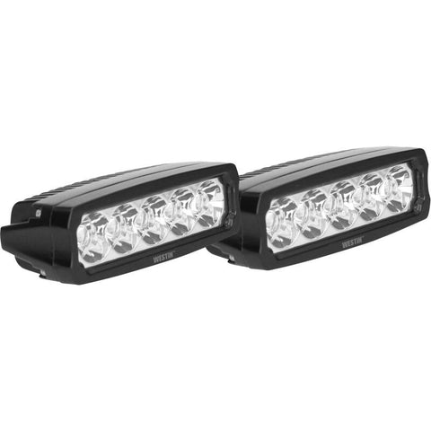 Westin Fusion5 LED Light Bar Single Row 5.5 inch Flex w/3W Epistar (Set of 2) - Black - 09-12232-PR