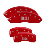 MGP 4 Caliper Covers Engraved Front Cobra Engraved Rear Snake Red finish silver ch - 10017SCNKRD