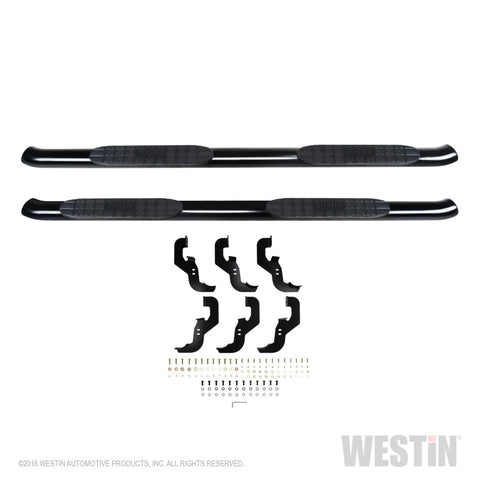 Westin 2019 Chevrolet Silverado/Sierra 1500 Crew Cab Non LD PRO TRAXX 4 Oval Nerf Step Bars - Black - 21-24135