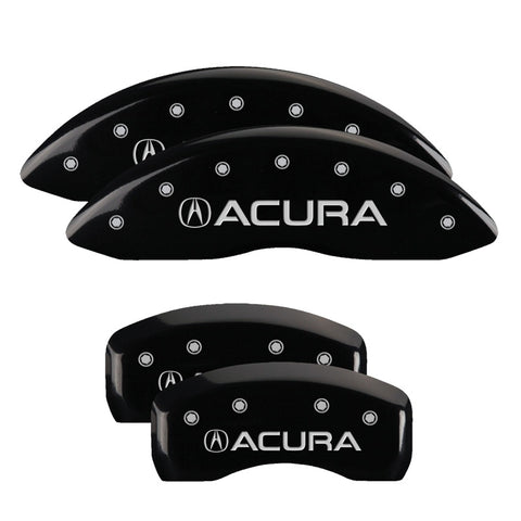 MGP 4 Caliper Covers Engraved Front & Rear Acura Black Finish Silver Char 2017 Acura MDX - 39021SACUBK