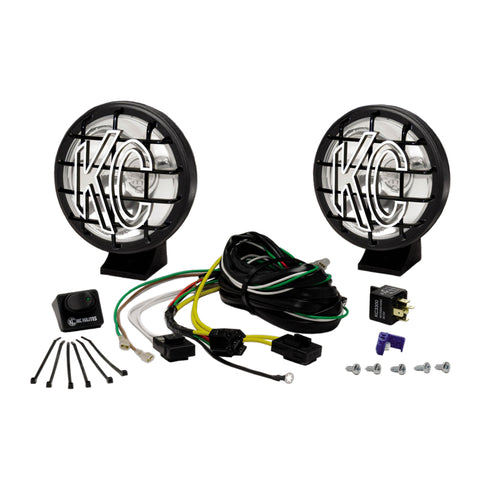 KC HiLiTES Apollo Pro 5in. Halogen Light 55w Spot Beam (Pair Pack System) - Black - 450