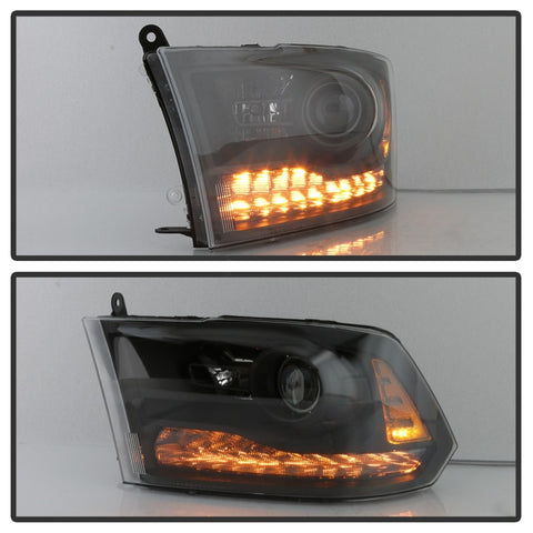 xTune Dodge Ram 13-17 ( w/ Factory Projector LED) Projector Headlight - Black HD-JH-DR13-P-BK - 9040238