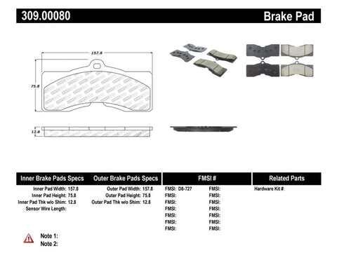 StopTech Performance Brake Pads - 309.00080