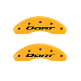 MGP 4 Caliper Covers Engraved Front & Rear With out stripes/Dart Yellow finish black ch - 12199SDR1YL