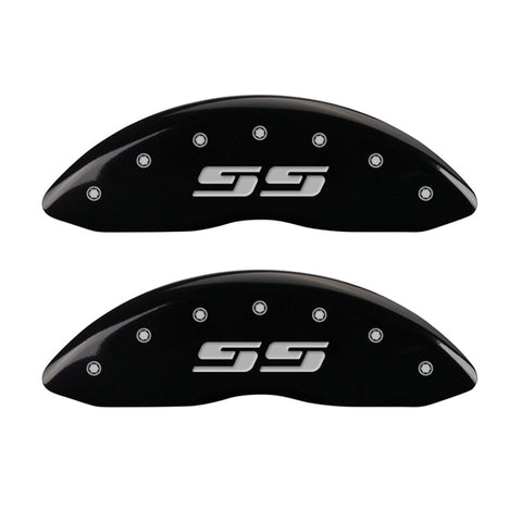 MGP 2 Caliper Covers Eng Front Silverado SS Blk Finish Sil Char 2008 Chevy Silverado 1500 - 14207FSS3BK