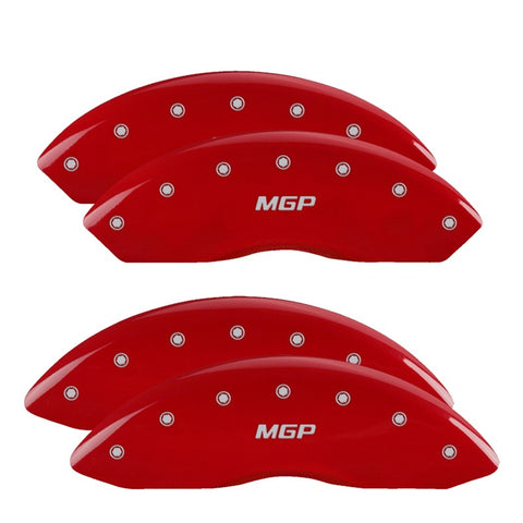 MGP 4 Caliper Covers Engraved Front Acura Engraved Rear RSX Red finish silver ch - 39005SRSXRD