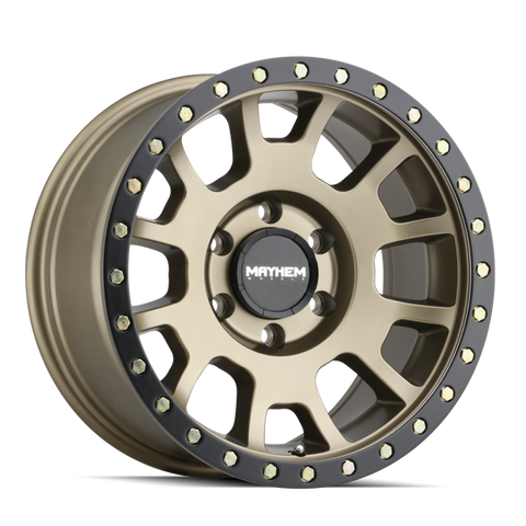 Mayhem 8302 Scout 17x8.5 / 5x127 BP / 0mm Offset / 78.1mm Hub Matte Gold w/ Matte Black Lip Wheel - 8302-7873MGD