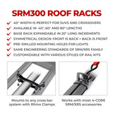 Go Rhino SRM300 Flat Platform Roof Rack 40in. L x 40in. W (Incl. Clamps) - 5933040T