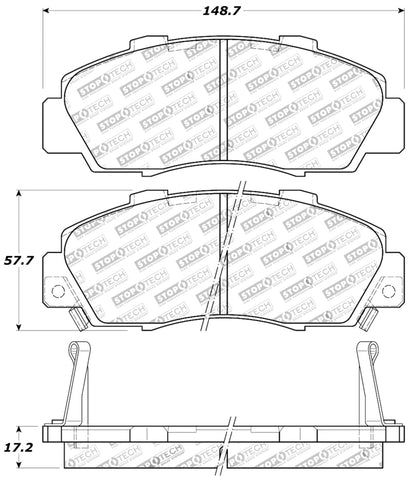 StopTech Performance 97-99 Acura CL/ 97-01 Integra Type R/91-95 Legend/91-05 NSX Front Brake Pads - 309.05030