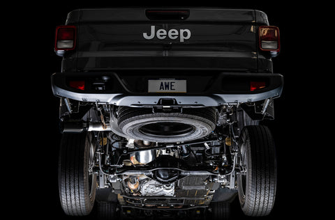 AWE Tuning 20-21 Jeep Gladiator JT 3.6L Tread Edition Cat-Back Single Side Exhaust - Diamond Blk Ti - 3015-23103