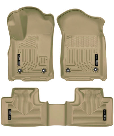 Husky Liners 16-22 Dodge Durango Weatherbeater Tan Front & 2nd Seat Floor Liners - 99153