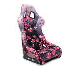 NRG FRP Bucket Seat PRISMA Japanese Cherry Blossom Edition W/ Pink Pearlized Back - Large - FRP-302-SAKURA