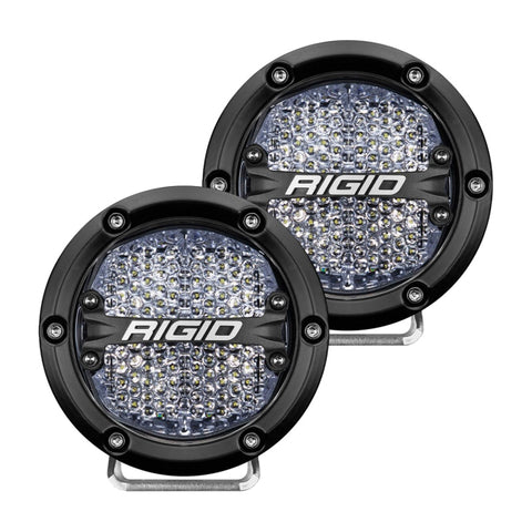 Rigid Industries 360-Series 4in LED Off-Road Diffused Beam - White Backlight (Pair) - 36208