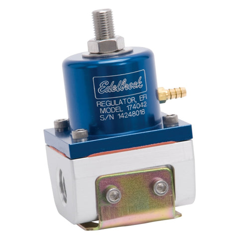 Edelbrock Fuel Pressure Regulator EFI 180 GPH 35-90 PSI -6 In/Out -6 Return Blue/Clear - 174042