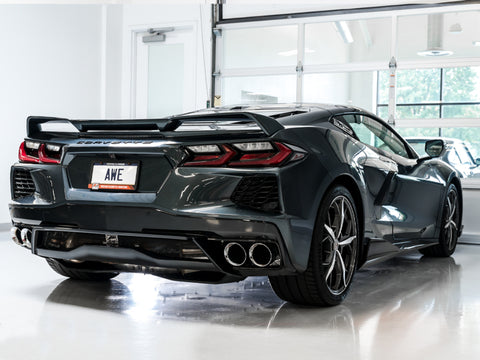 AWE Tuning 2020 Chevrolet Corvette (C8) Touring Edition Exhaust - Quad Chrome Silver Tips - 3015-42151