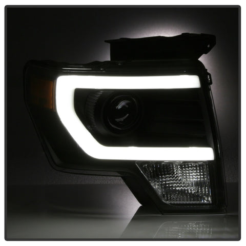 xTune Ford F150 Projector Headlights - Light Bar DRL - Black PRO-JH-FF15009-LBDRL-BK - 9037252