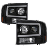 Spyder 99-04 Ford F250 Super Duty Projector Headlights - Light Bar - Black PRO-YD-FF25099V2-LB-BK - 5084491