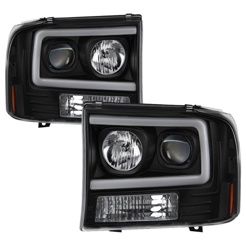 Spyder 99-04 Ford F250 Super Duty Projector Headlights - Light Bar - Black PRO-YD-FF25099V2-LB-BK - 5084491