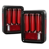 Spyder 07-16 Jeep Wrangler Version 2 Light Bar LED Tail Lights - Red Clear (ALT-YD-JWA07V2-LBLED-RC) - 5084798