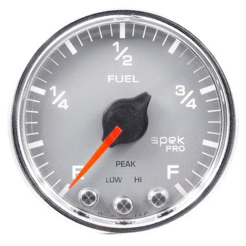 Autometer Spek-Pro Gauge Fuel Level 2 1/16in 0-270 Programmable Slvr/Chrm - P31221