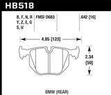 Hawk 01-05 BMW 330Ci 3.0L Base Rear ER-1 Brake Pads - HB518D.642