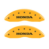 MGP 4 Caliper Covers Engraved Front Honda Engraved Rear H Logo Yellow finish black ch - 20213SHOHYL