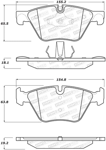 StopTech Street Brake Pads - Front - 308.15040