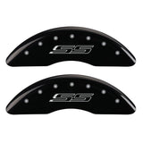 MGP 4 Caliper Covers Engraved Front & Rear Gen 5/SS Black finish silver ch - 14241SSS5BK