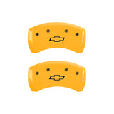 MGP 4 Caliper Covers Engraved Front & Rear Bowtie Yellow Finish Black Char 2000 Chevrolet Camaro - 14027SBOWYL