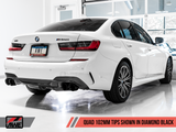 AWE Tuning 2019+ BMW M340i (G20) Resonated Touring Edition Exhaust - Quad Diamond Black Tips - 3015-43158