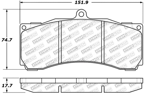 StopTech Performance ST-60 Front or Rear Caliper Brake Pads - 309.12470