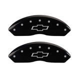 MGP Front set 2 Caliper Covers Engraved Front Bowtie Black finish silver ch - 14003FBOWBK