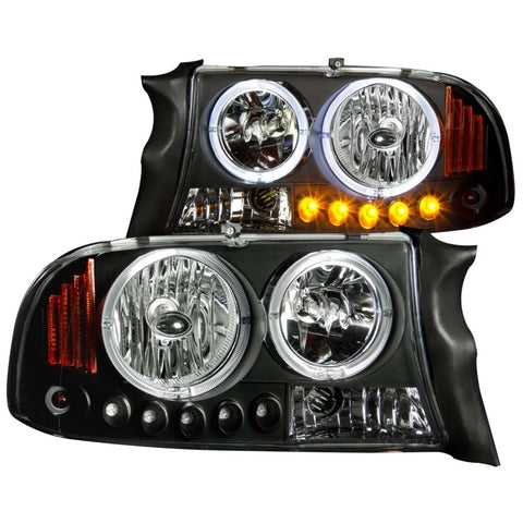 ANZO 1997-2004 Dodge Dakota Crystal Headlights Black 1pc - 111085