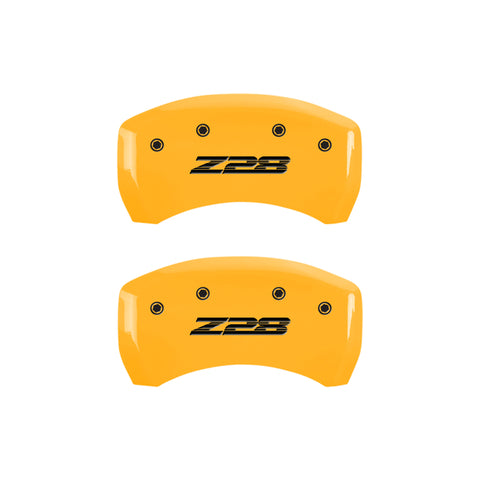 MGP 4 Caliper Covers Engraved Front Camaro Rear Z28 Yellow Finish Black Char 2000 Chevy Camaro - 14027SZ84YL