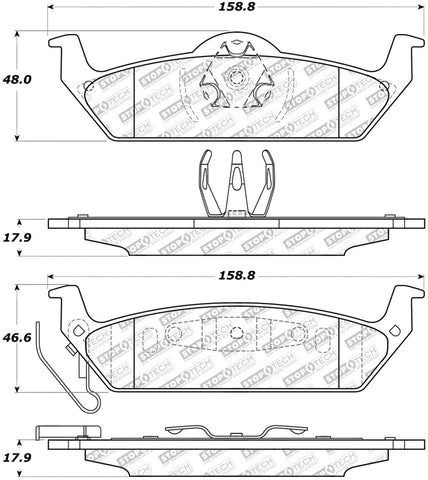 StopTech Street Select Brake Pads - Front - 305.10120