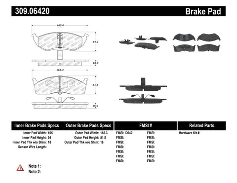 StopTech Performance Brake Pads - 309.06420