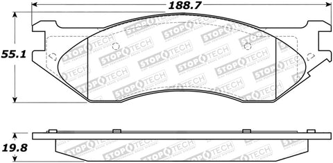 StopTech Sport Brake Pads w/Shims and Hardware - Front - 309.07022