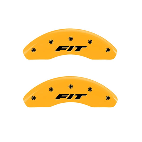 MGP Front set 2 Caliper Covers Engraved Front FIT Yellow finish black ch - 20208FFITYL