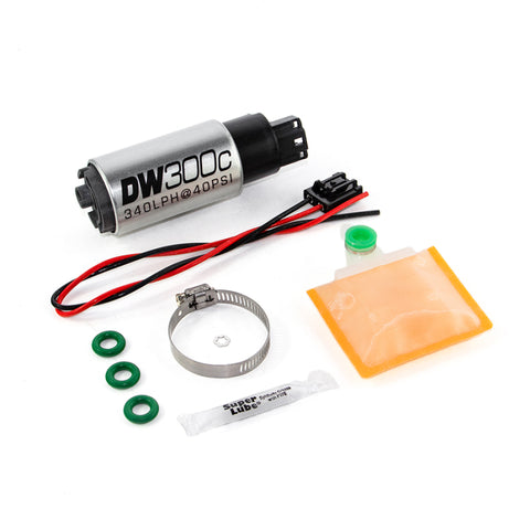 DeatschWerks 340lph DW300C Compact Fuel Pump w/ Ford Focus MK2 RS Set Up Kit (w/o Mounting Clips) - 9-307-1017