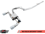 AWE Tuning Ford Focus RS SwitchPath Cat-back Exhaust - Diamond Black Tips - 3025-33024