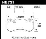 Hawk 13-16 Mercedes SL Class / 16-17 Audi RS7  Performance Ceramic Front Brake Pads - HB731Z.620