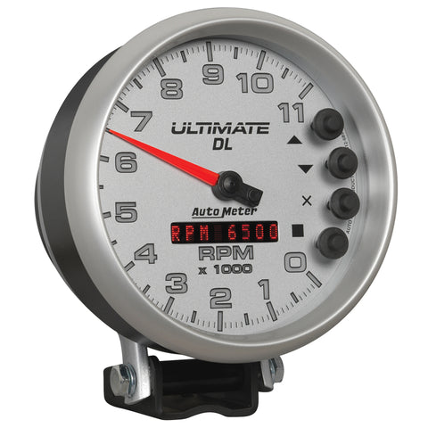 Autometer 5 inch Ultimate DL Playback Tachometer 11000 RPM - Silver - 6895