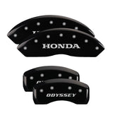 MGP 4 Caliper Covers Engraved Front Honda Engraved Rear Odyssey Black finish silver ch - 20203SODSBK