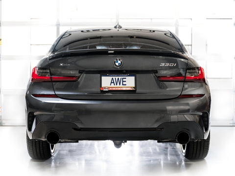 AWE 19-23 BMW 330i / 21-23 BMW 430i Base G2X Touring Axle Back Exhaust - Diamond Black - 3015-33429