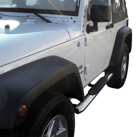 Westin 2007-2017 Jeep Wrangler 2dr PRO TRAXX 4 Oval Nerf Step Bars - SS - 21-23310