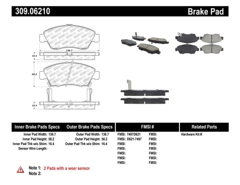 StopTech Performance 02-06 Acura RSX Type S / 93-95 Civic Coupe / 04-05 Civic Si / 93-97 Civic Del - 309.06210